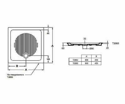 Душевой поддон Ideal Standard Connect T266501 90x90
