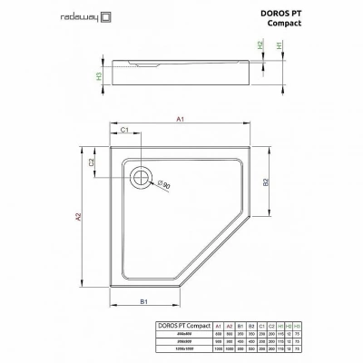 Душевой поддон Radaway Doros PT Compact SDRPT8080-05 80x80 белый
