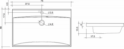 Тумба с раковиной Aquanet Нота New 75 344143+281221 светлый дуб