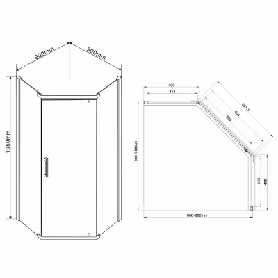 Душевой уголок Vincea Stresa VSP-1S900CLG 90x90 стекло прозрачное/профиль брашированное золото