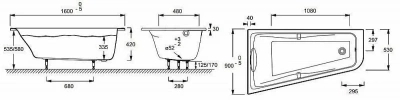 Ванна акриловая Jacob Delafon Odeon Up Luxe 160x90
