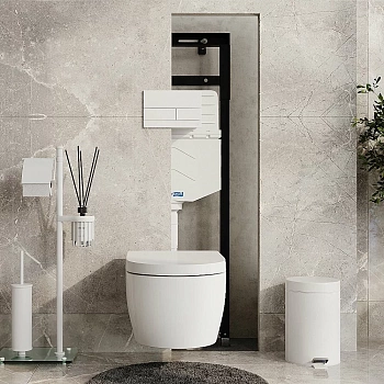 Инсталляция для унитаза WasserKraft Alme 15TLT.010.ME.WM04 с белой матовой кнопкой