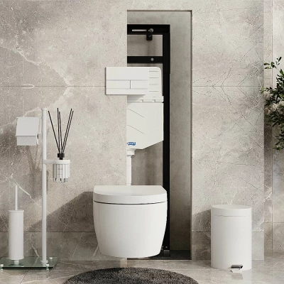 Инсталляция для унитаза WasserKraft Alme 15TLT.010.ME.WM04 с белой матовой кнопкой