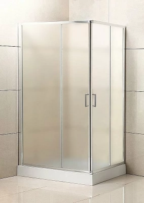 Душевой уголок BelBagno "Uno", матовый, хром, пристенный, 195x100 см