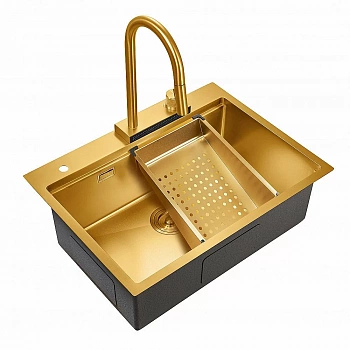 Мойка кухонная Milacio Denia 68 Steel MC.77418 золото