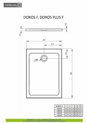 Душевой поддон Radaway Doros Plus F SDRFP1280-01 80x120 белый