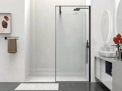 Душевое ограждение Vincea Walk-In VSW-1HS100CLB 100 стекло прозрачное/профиль черный матовый
