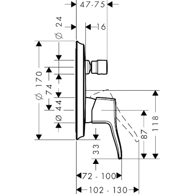Смеситель для душа Hansgrohe Metris Classic 31485000 хром