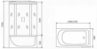 Душевой бокс Timo ECO TE 0770 170x80