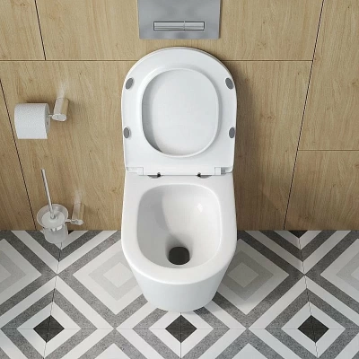 Унитаз подвесной BelBagno TRE-TOR BB5180CH-TOR/SC белый, с крышкой микролифт, безободковый, слив-торнадо