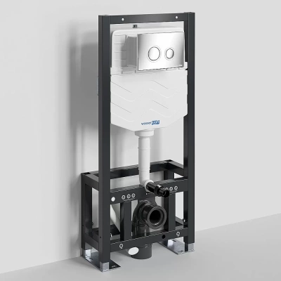 Инсталляция для унитаза WasserKraft Dill 61TLT.010.ME.CH01 с кнопкой хром