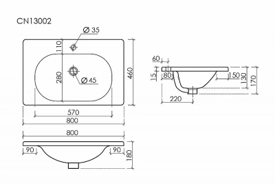 Раковина Ceramica Nova Sabo CN13002 белый