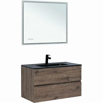 Тумба с раковиной Aquanet Алвита new 90 334187 дуб веллингтон табак