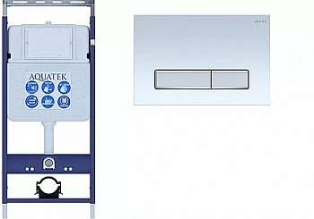 Инсталляция для унитаза Aquatek Easy Fix INS-0000010 с кнопкой KDI-0000030 белая/никель
