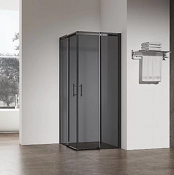 Душевой уголок Veconi 100х80 RV50B-10080-05-C8 стекло тонированное/профиль черный