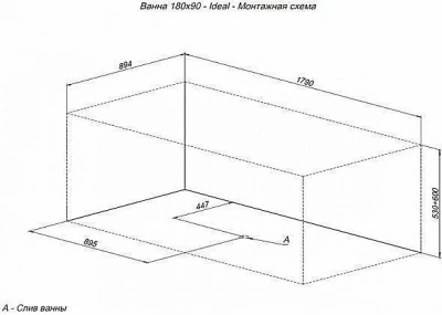 Акриловая ванна Aquanet Ideal 180x90
