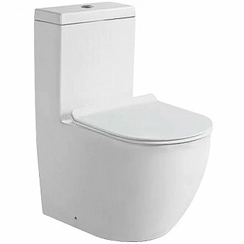 Унитаз моноблок SantiLine SL-5011 безободковый, с крышкой микролифт
