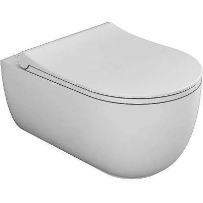 Унитаз подвесной Bien Vokha MDKA052N1VP0W5000 белый, с крышкой микролифт, безободковый