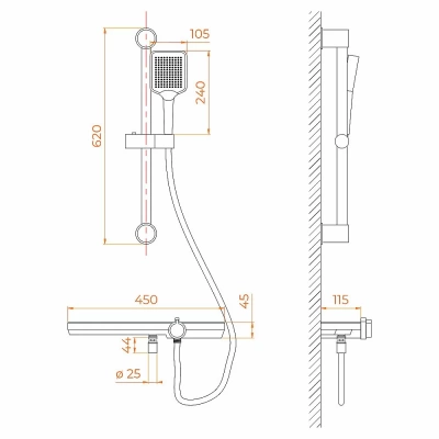 Смеситель для душа RGW Shower Panels SP-41Gr