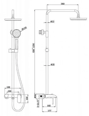 Душевая система Bravat PURE F6335369CP-A-RUS