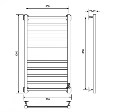 Полотенцесушитель электрический Veconi Barro-A B10050CH-A хром