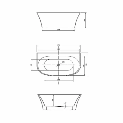 Ванна акриловая Vincea VBT-423-1700 170x90 белая