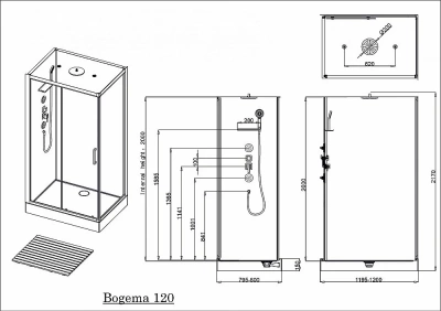 Душевая кабина Acquazzone Bogema 120х80