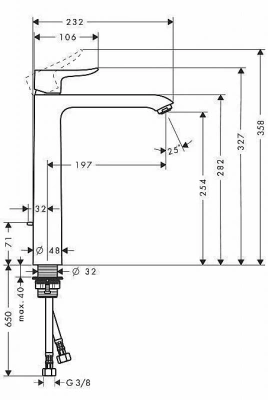 Смеситель для раковины Hansgrohe Metris 31082000