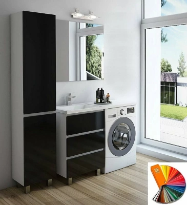 Тумба с раковиной Эстет Dallas Luxe 120 напольная 3 ящика/любой цвет тумбы и раковины под заказ