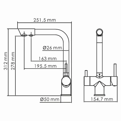 Смеситель для кухни WasserKRAFT A8357 белый