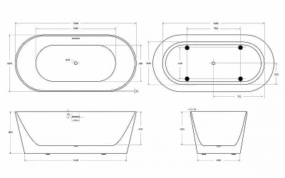 Акриловая ванна BelBagno BB416 170х80 белая