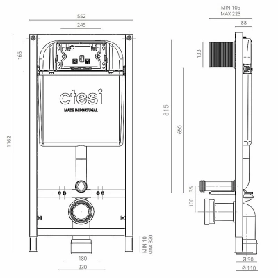 Инсталляция для унитаза Ctesi Solid BK0200240