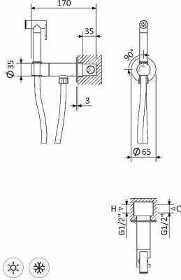 Гигиенический душ Cezares Leaf DIF белый