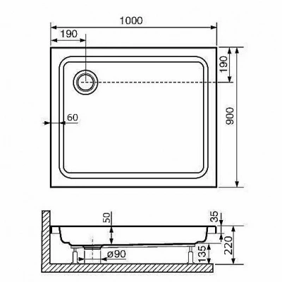 Душевой поддон RGW Acryl STYLE PR 16180290-11 90х100 белый