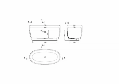 Ванна Salini LUCE Up&Down S-Stone Solix 170х85 белая матовая