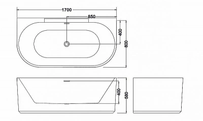 Ванна акриловая Esbano Aruba-SM ESVAARUBSM 170х80 белая