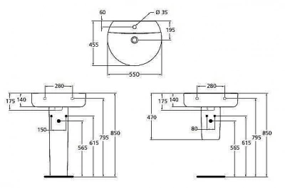 Раковина на полупьедестале Ideal Standard Connect E786401