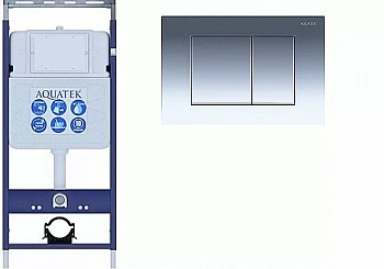 Инсталляция для унитаза Aquatek Easy Fix INS-0000010 с кнопкой KDI-0000010 хром глянцевый