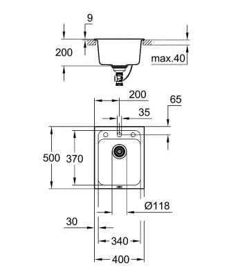 Мойка для кухни Grohe K700 Composite 31650AP0