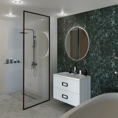 Тумба с раковиной LA FENICE Cubo Bianco TWIN 100 белая/ручки черные