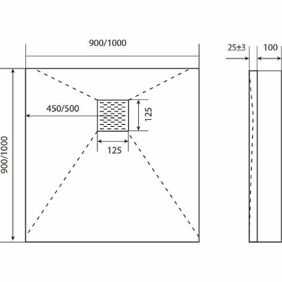 Душевой поддон Good Door Essentia ЛП00190 100x100 черный