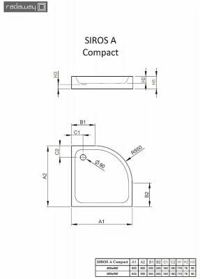 Душевой поддон Radaway Siros A Compact SBA9917-2 90x90 белый