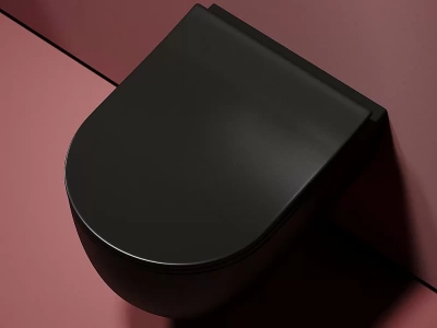 Унитаз подвесной Ceramica Nova Modena CN6063MB безободковый, с крышкой микролифт, черный матовый