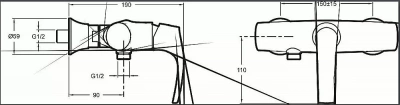 Смеситель для душа Jacob Delafon SYMBOL E71682-CP