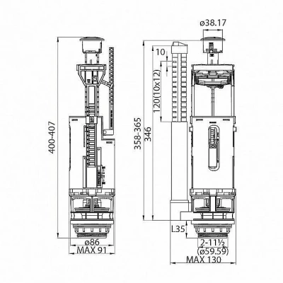 Смывное устройство для унитаза Iddis Optima Home Dual Mode F012400-01K