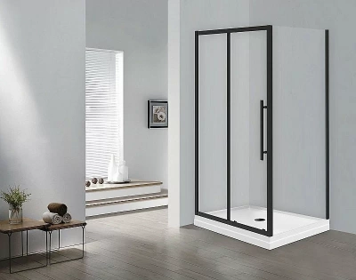 Душевой уголок Esbano Flex ESOGF119PSB 110х90 стекло прозрачное/профиль черный матовый