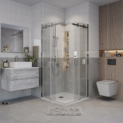 Душевой уголок Grossman Classic 300.K33.04.8080.10.00 80x80 профиль хром/стекло прозрачное