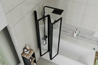 Шторка для ванной CeruttiSpa BOUNA B 131 прозрачная/черный