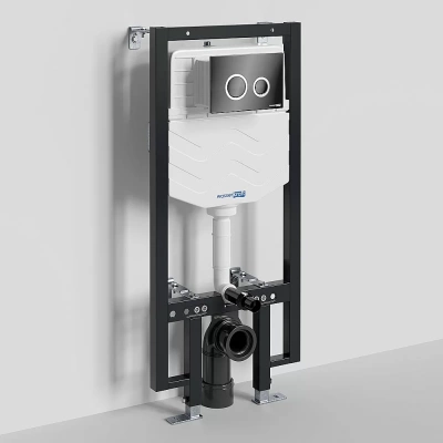 Инсталляция для унитаза WasserKraft Vils 56TLT.010.ME.PB01 с черной глянцевой кнопкой