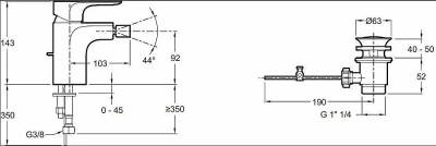 Cмеситель для биде Jacob Delafon ALEO E72279-CP